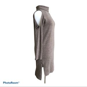 HYFVE Heather Brown Cold Shoulder Sweater Dress